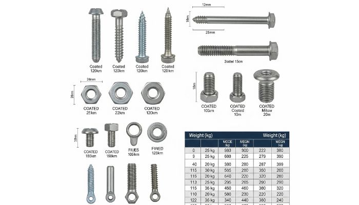 Coated Fastener Weight Chart in KG Coated Fastener Weight Chart in KG